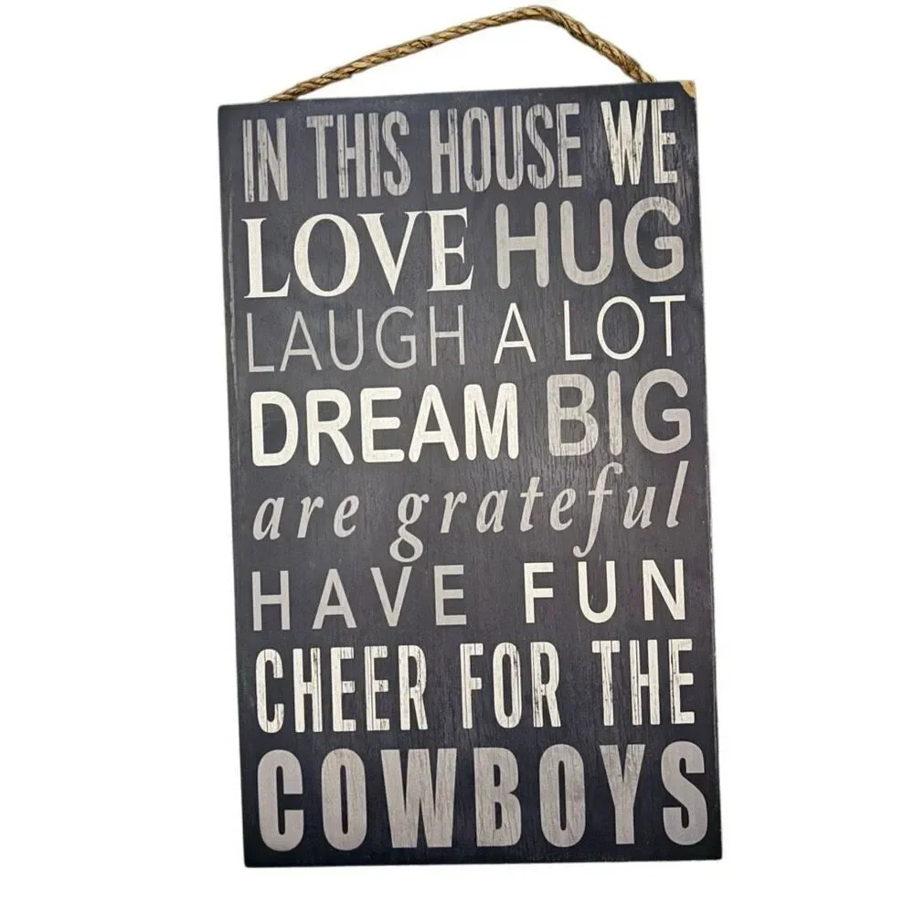 Dallas Cowboys In This House Wooden Sign